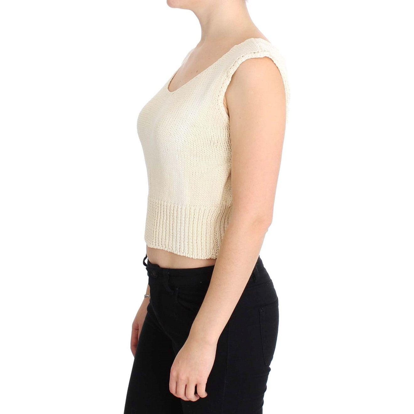 PINK MEMORIES Beige Sleeveless Knit Vest Sweater PINK MEMORIES Wheat