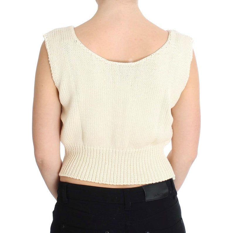 PINK MEMORIES Beige Sleeveless Knit Vest Sweater PINK MEMORIES Bisque