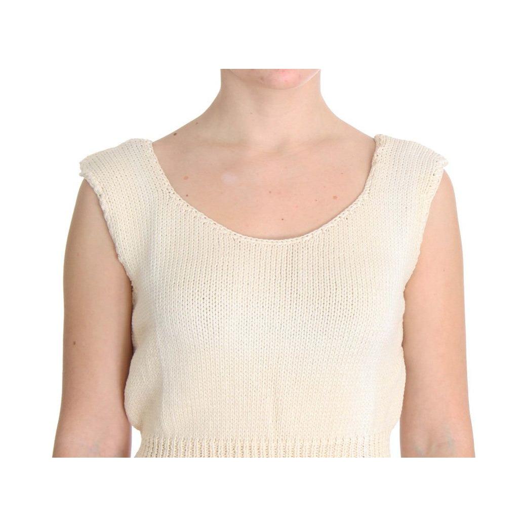 PINK MEMORIES Beige Sleeveless Knit Vest Sweater PINK MEMORIES Wheat