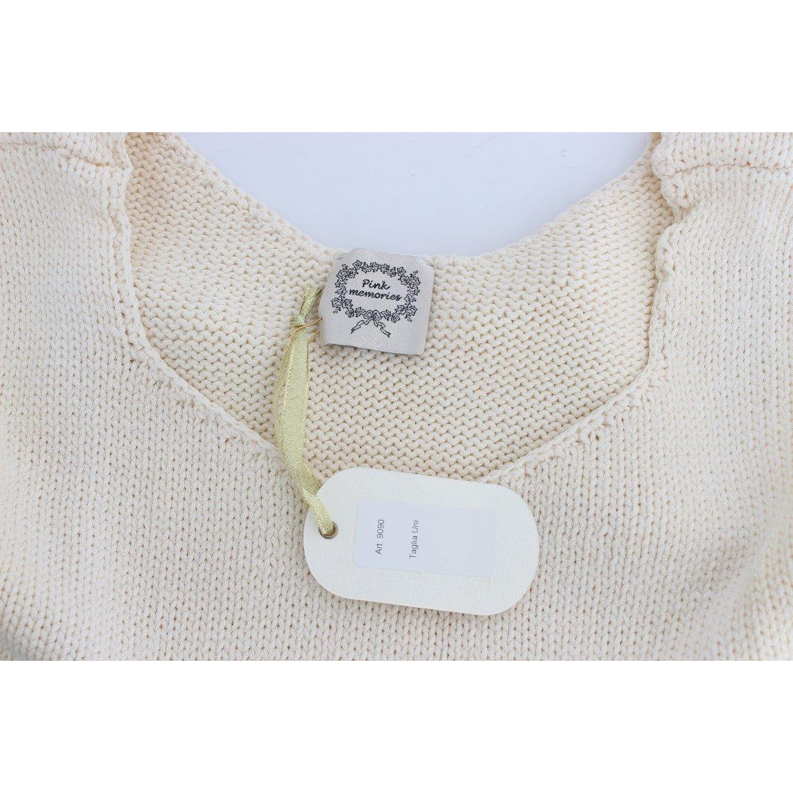 PINK MEMORIES Beige Sleeveless Knit Vest Sweater PINK MEMORIES Light Gray