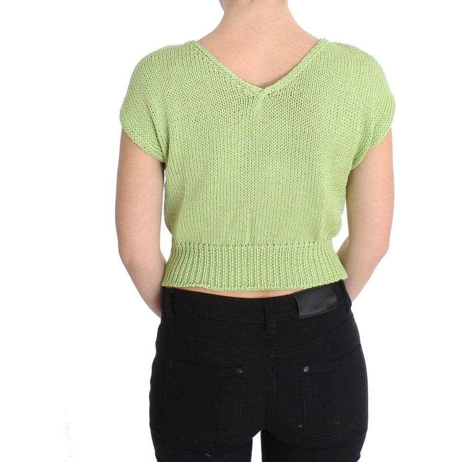 PINK MEMORIES Elegant Green Knitted Sleeveless Vest Sweater PINK MEMORIES Tan