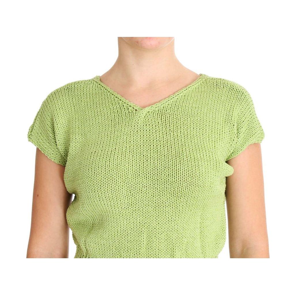 PINK MEMORIES Elegant Green Knitted Sleeveless Vest Sweater PINK MEMORIES Tan