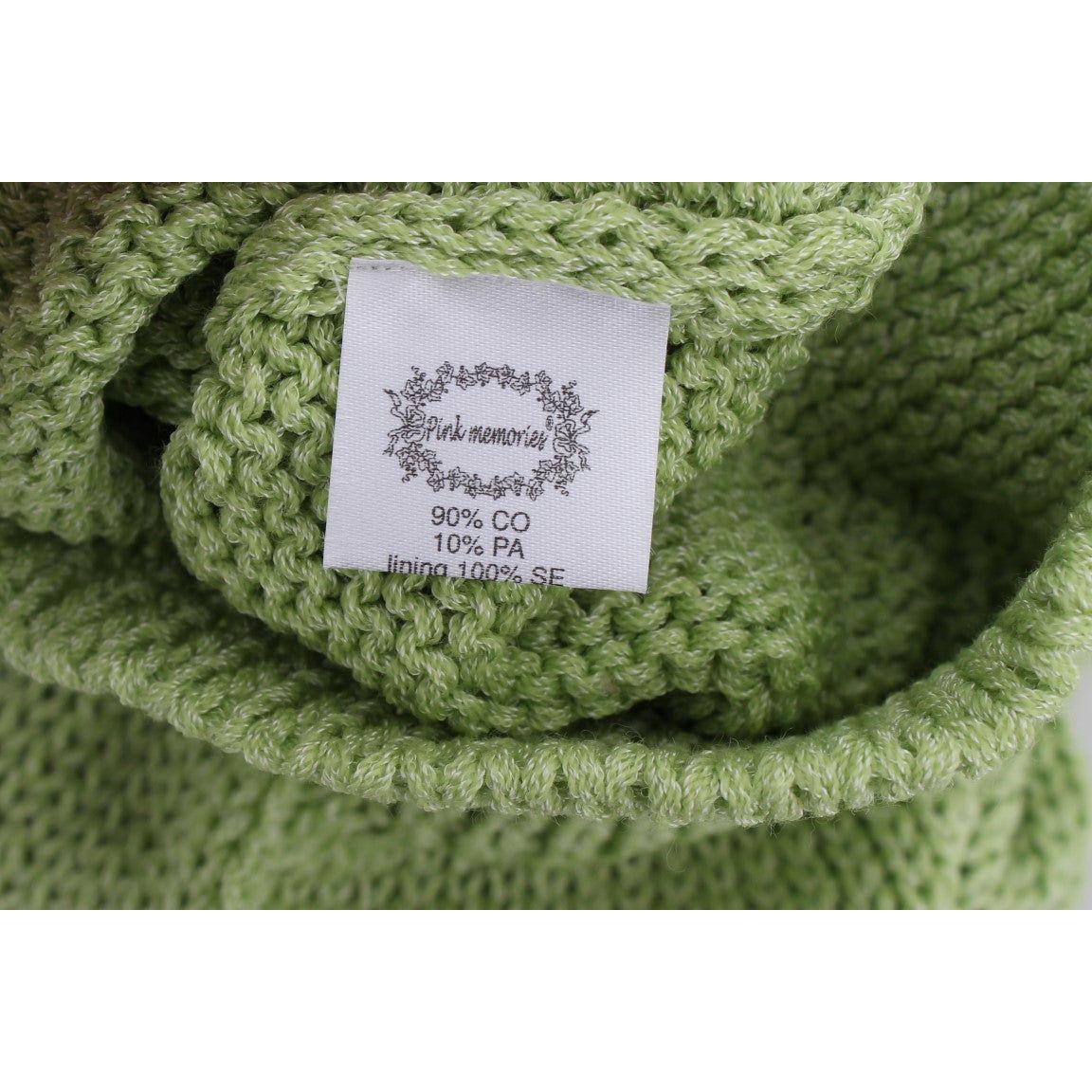 PINK MEMORIES Elegant Green Knitted Sleeveless Vest Sweater PINK MEMORIES Dark Olive Green