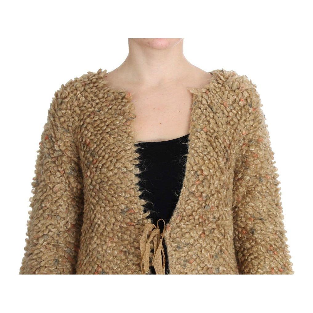 PINK MEMORIES Elegant Beige Sweatercoat Cape PINK MEMORIES Rosy Brown