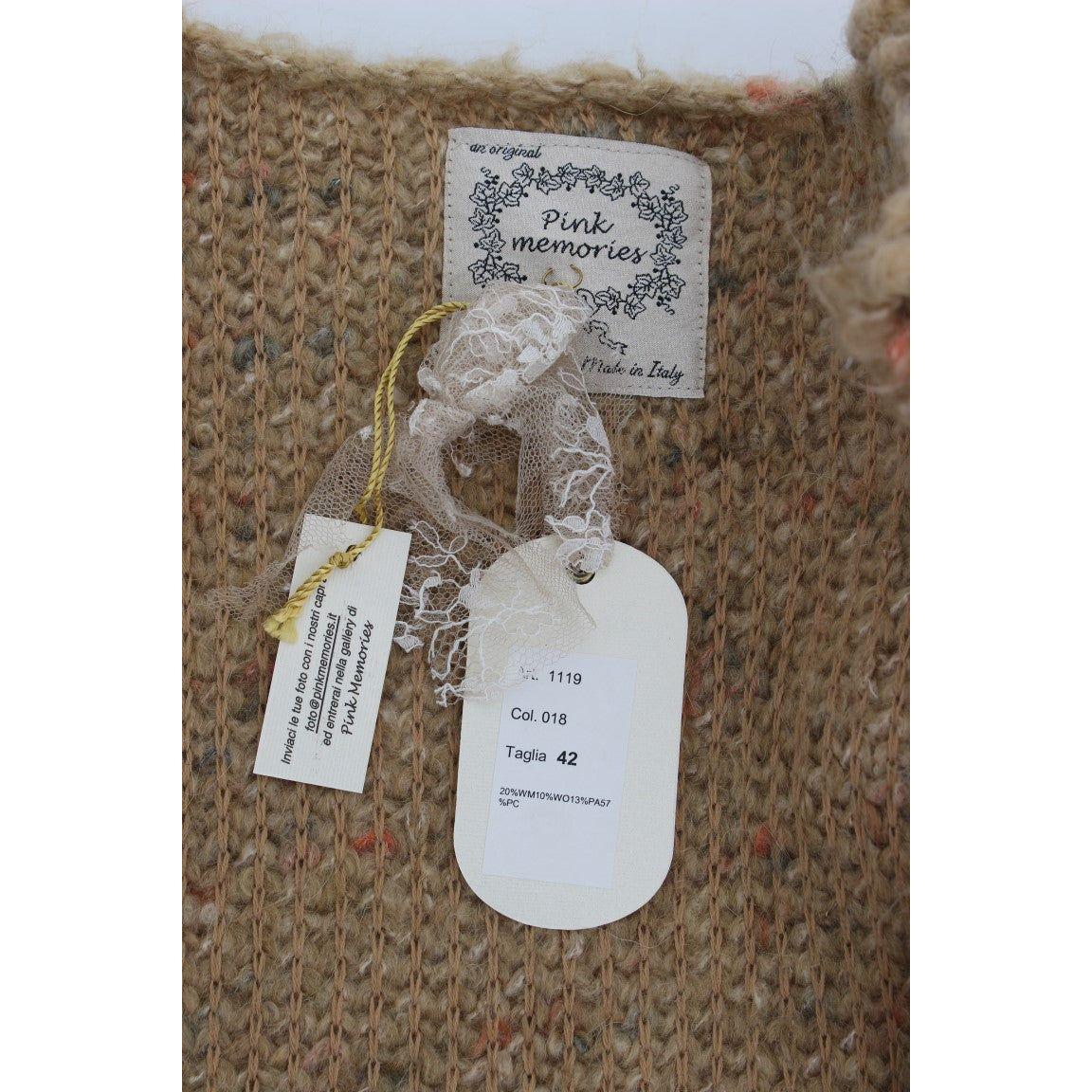 PINK MEMORIES Elegant Beige Sweatercoat Cape PINK MEMORIES Dim Gray