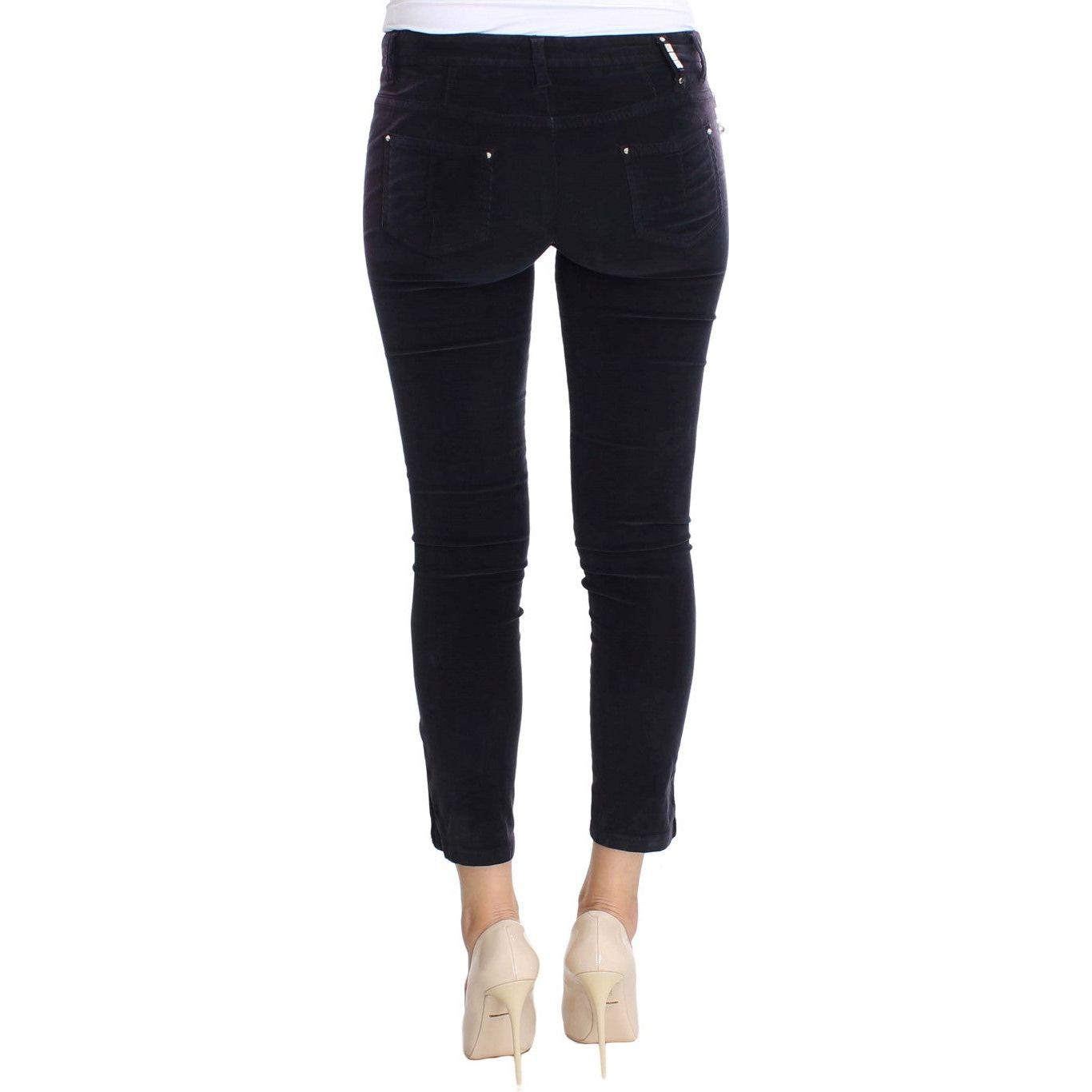 Costume National Elegant Purple Cropped Corduroys Costume National Black