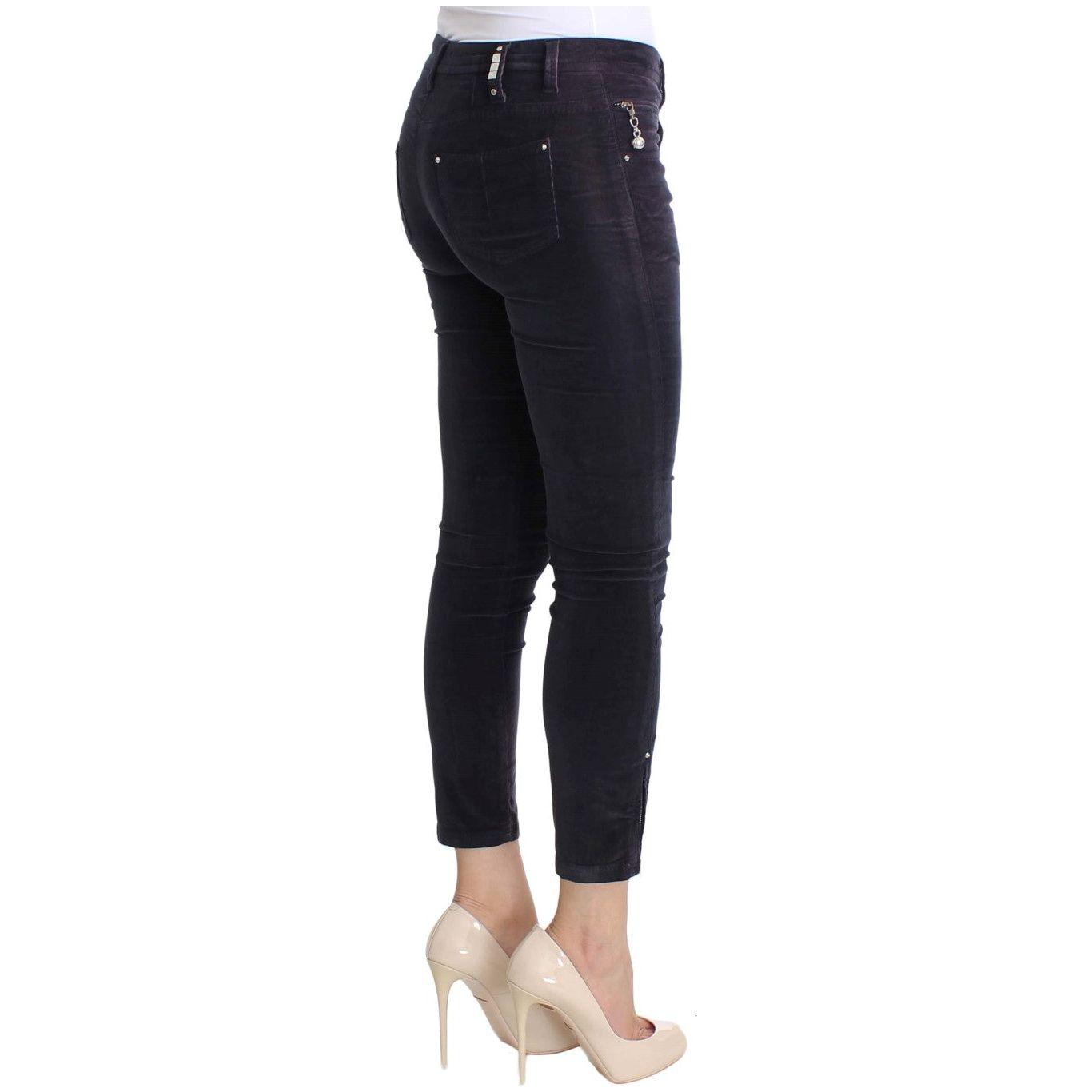 Costume National Elegant Purple Cropped Corduroys Costume National Gray