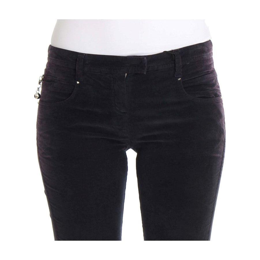 Costume National Elegant Purple Cropped Corduroys Costume National Black