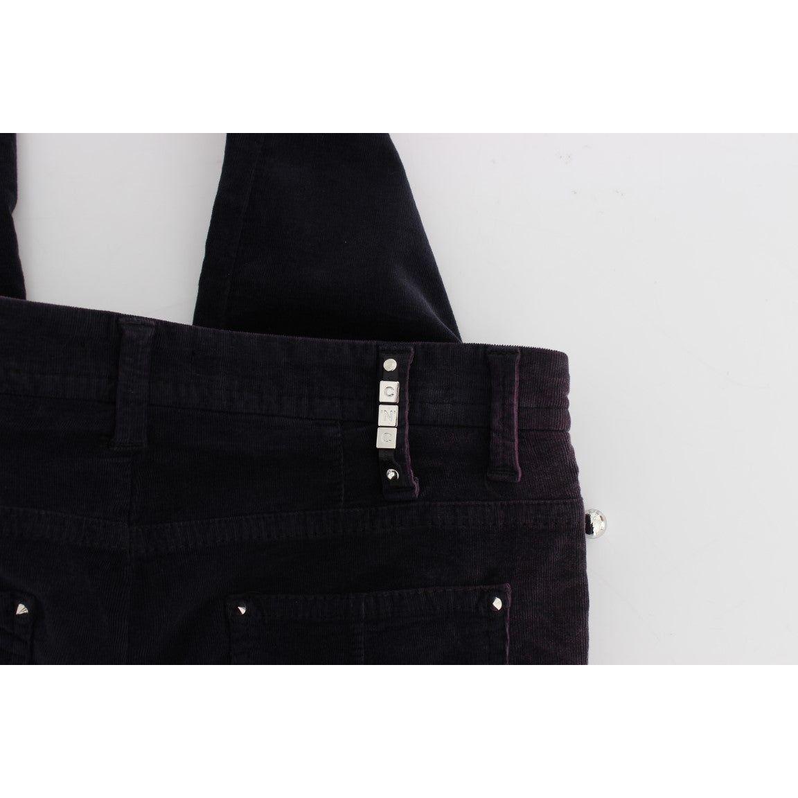 Costume National Elegant Purple Cropped Corduroys Costume National Black