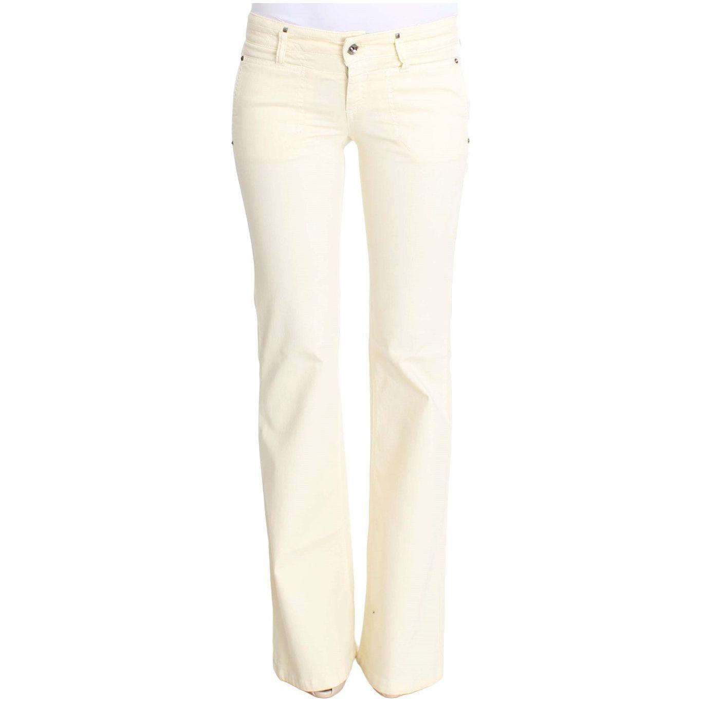 Costume National Chic Off-White Flared Designer Jeans Costume National Beige
