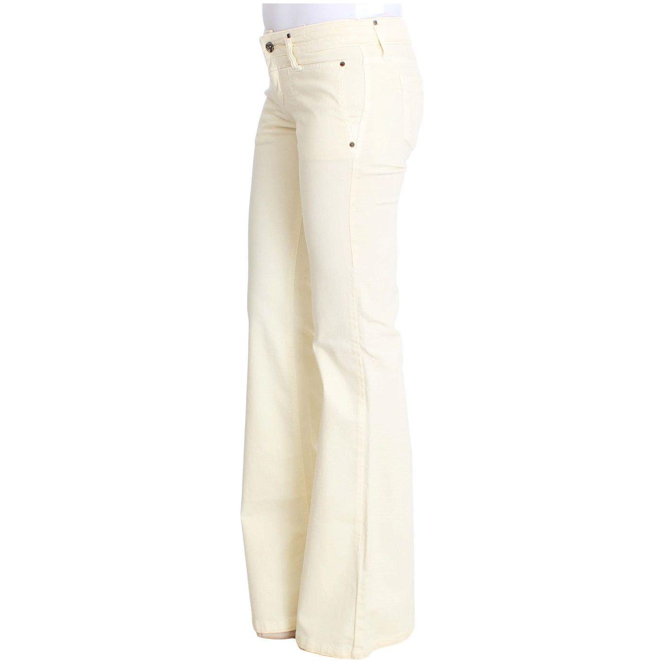 Costume National Chic Off-White Flared Designer Jeans Costume National Antique White