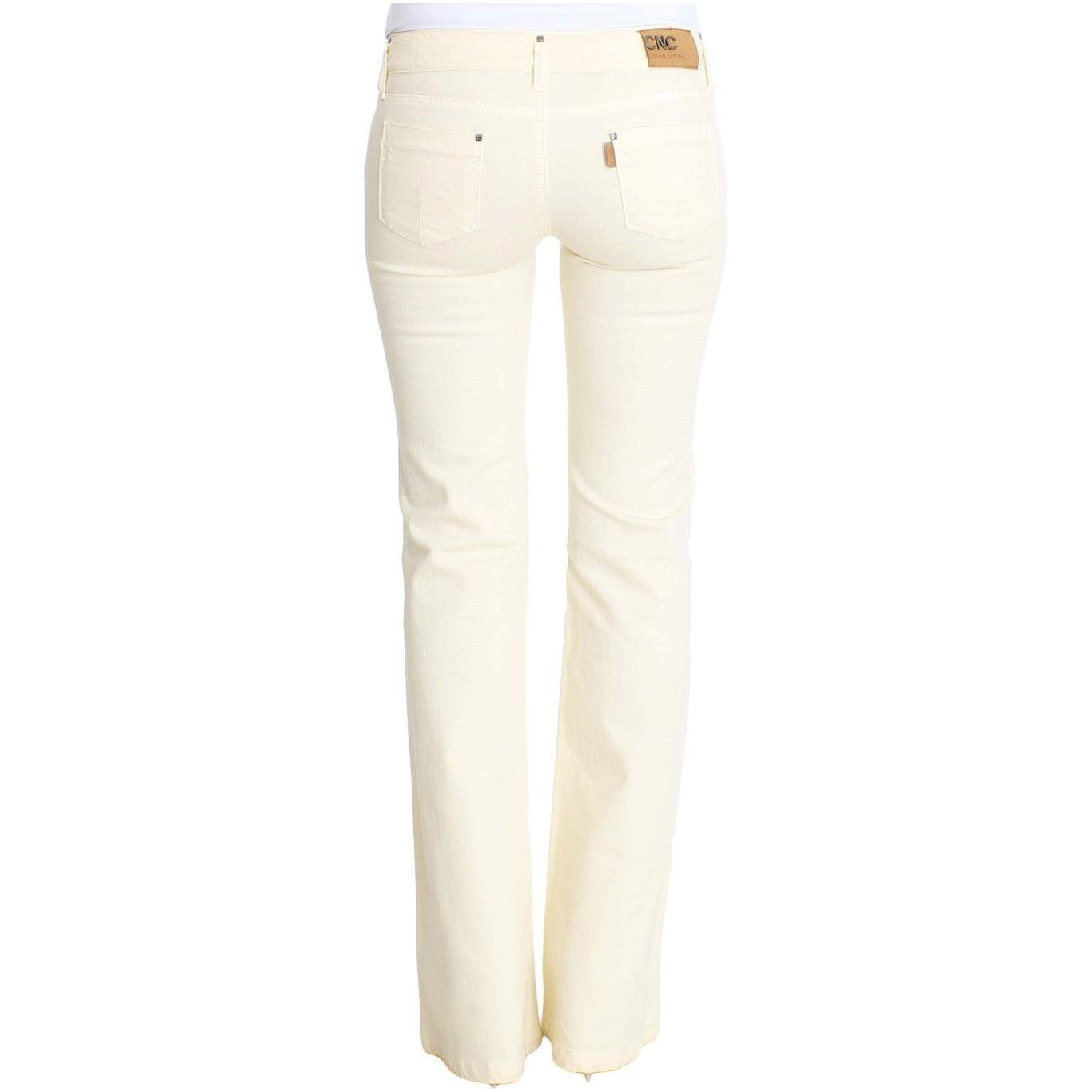 Costume National Chic Off-White Flared Designer Jeans Costume National Beige