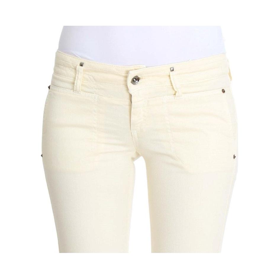 Costume National Chic Off-White Flared Designer Jeans Costume National Beige