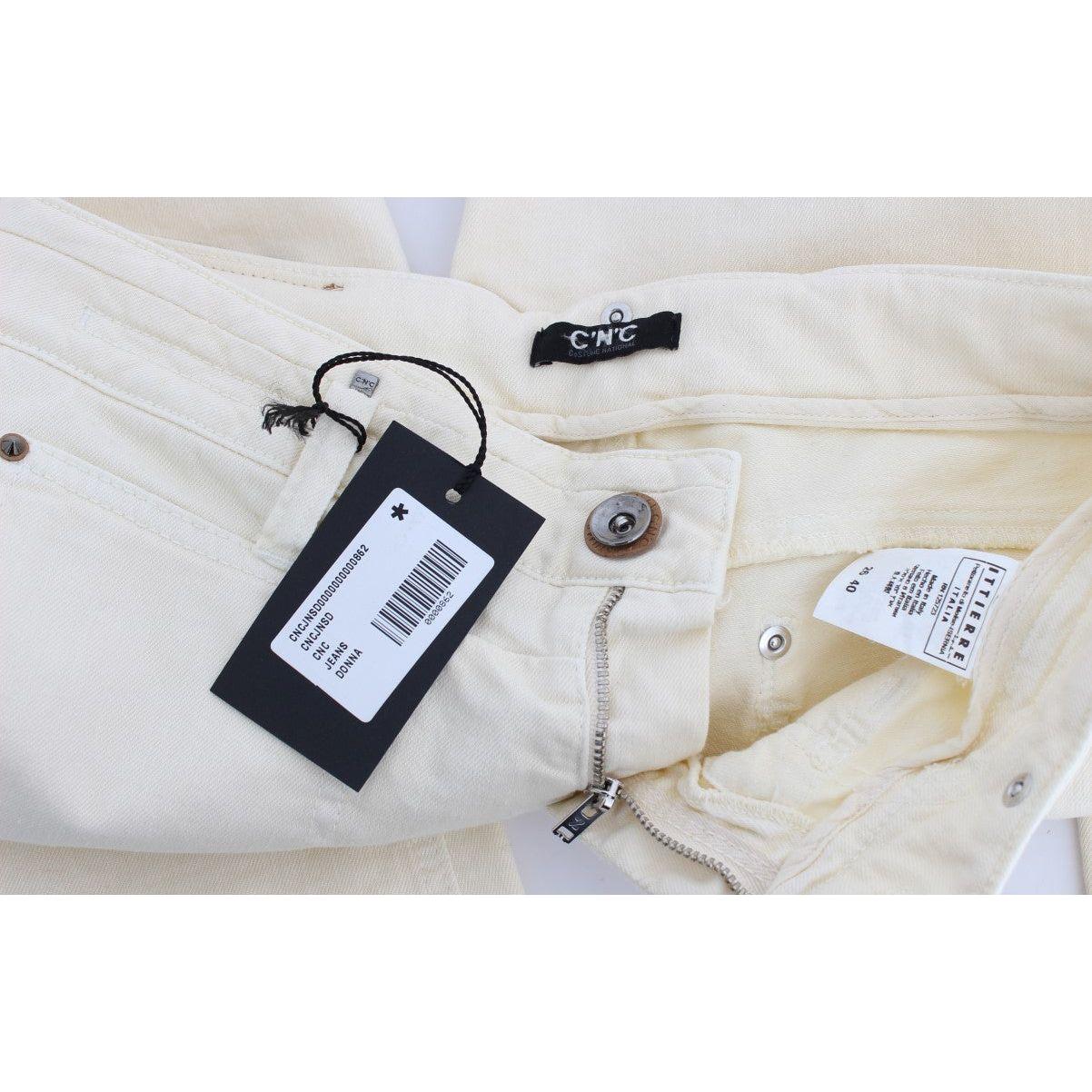Costume National Chic Off-White Flared Designer Jeans Costume National Light Gray