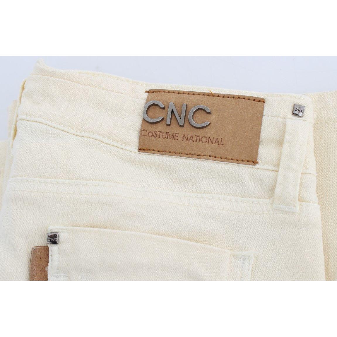 Costume National Chic Off-White Flared Designer Jeans Costume National Light Gray