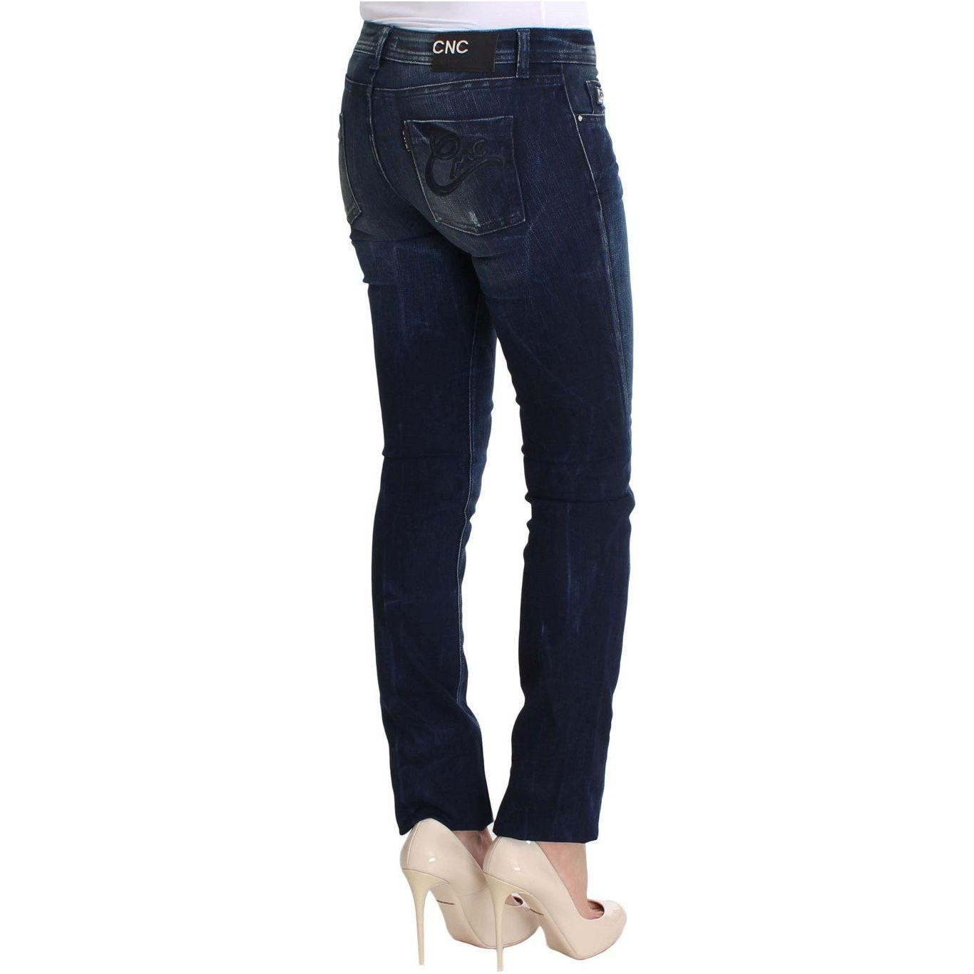 Costume National Chic Slim Fit Skinny Blue Jeans Costume National Dark Slate Gray