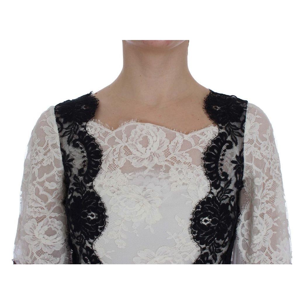 Dolce & Gabbana Floral Lace Silk Blend Maxi Dress Dolce & Gabbana Dark Gray