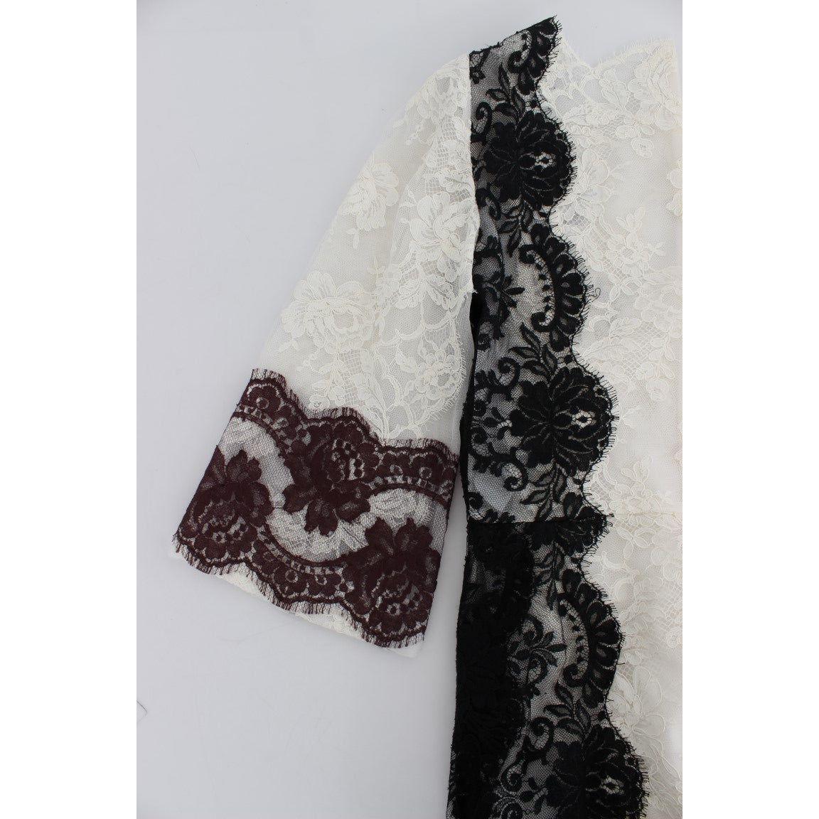 Dolce & Gabbana Floral Lace Silk Blend Maxi Dress Dolce & Gabbana Black