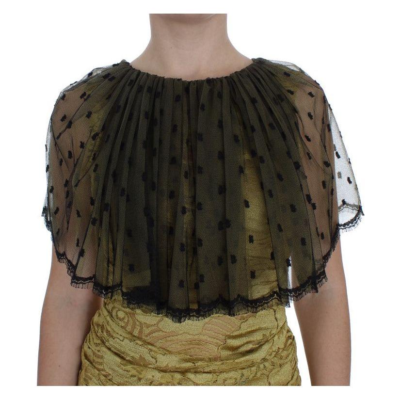 Dolce & Gabbana Yellow Floral Lace Sheath Dress Dolce & Gabbana Dark Slate Gray