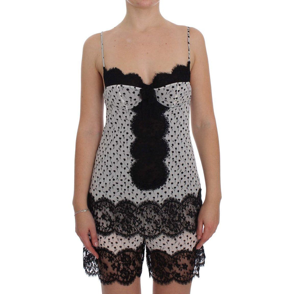 Dolce & Gabbana Black Silk Lace Babydoll Lingerie Top SIG30085-3