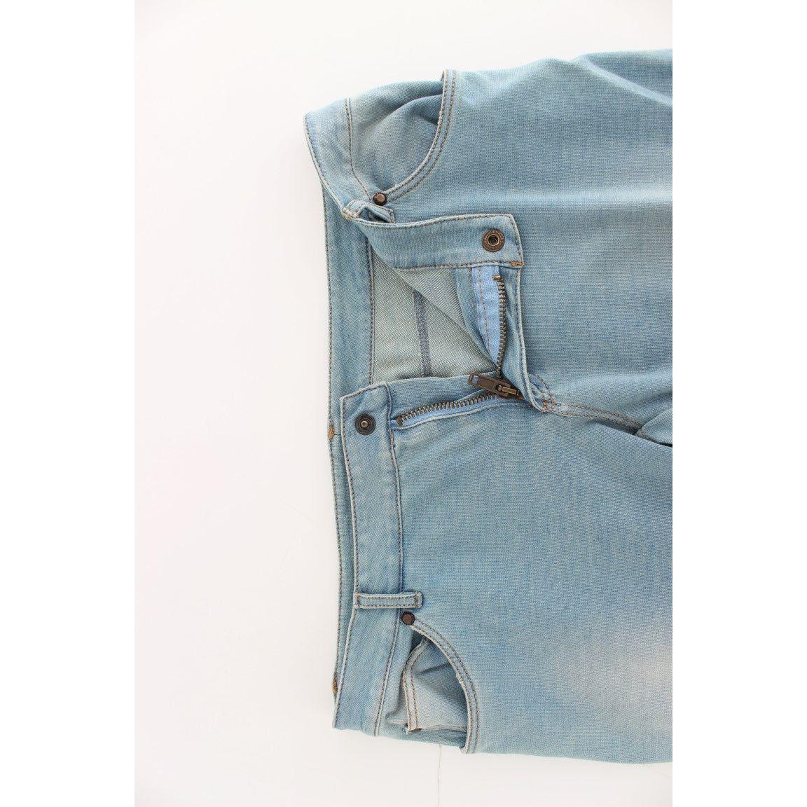 Ermanno Scervino Elegant Light Blue Capri Jeans Jeans & Pants Ermanno Scervino Light Gray