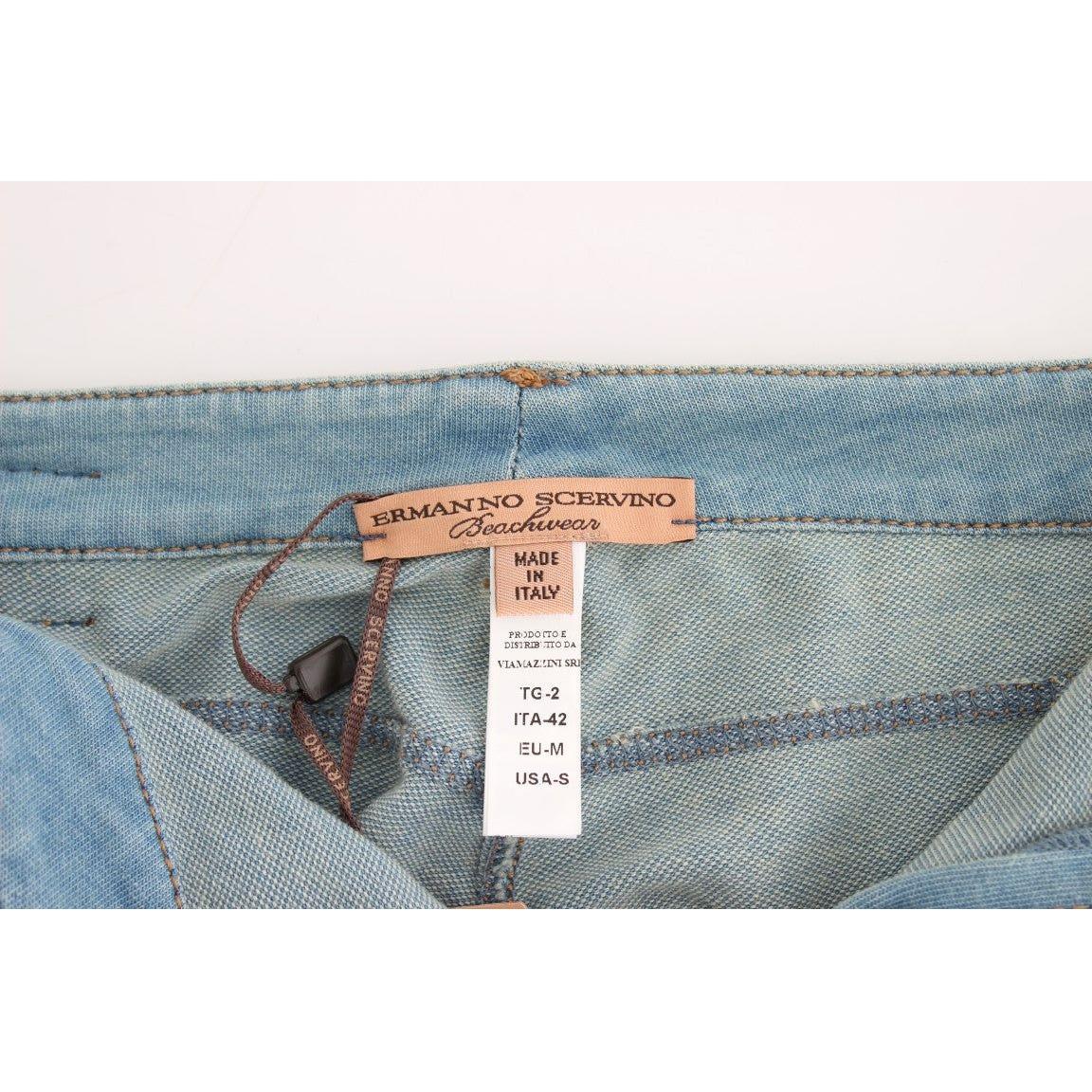 Ermanno Scervino Elegant Light Blue Capri Jeans Jeans & Pants Ermanno Scervino Light Slate Gray