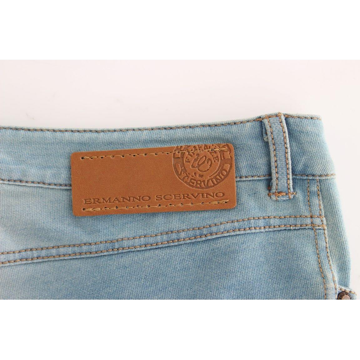 Ermanno Scervino Elegant Light Blue Capri Jeans Jeans & Pants Ermanno Scervino Gray