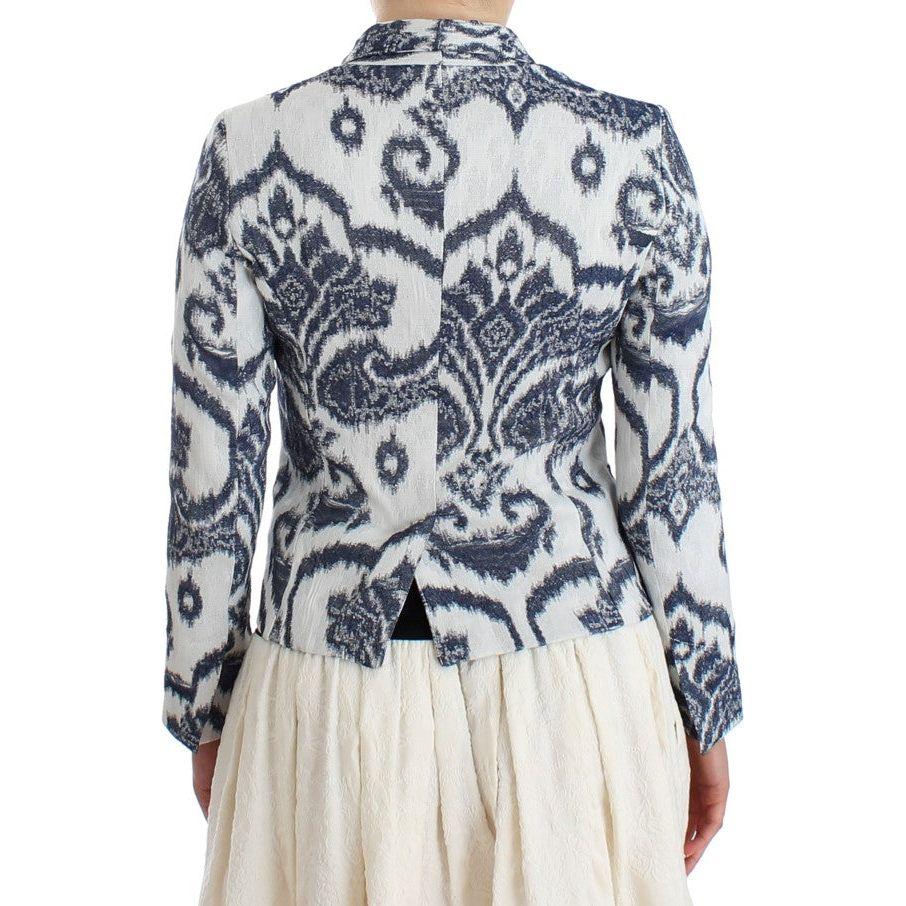 Christian Pellizzari Elegant Two-Tone Blue Short Blazer Blazer Jacket Christian Pellizzari Light Gray
