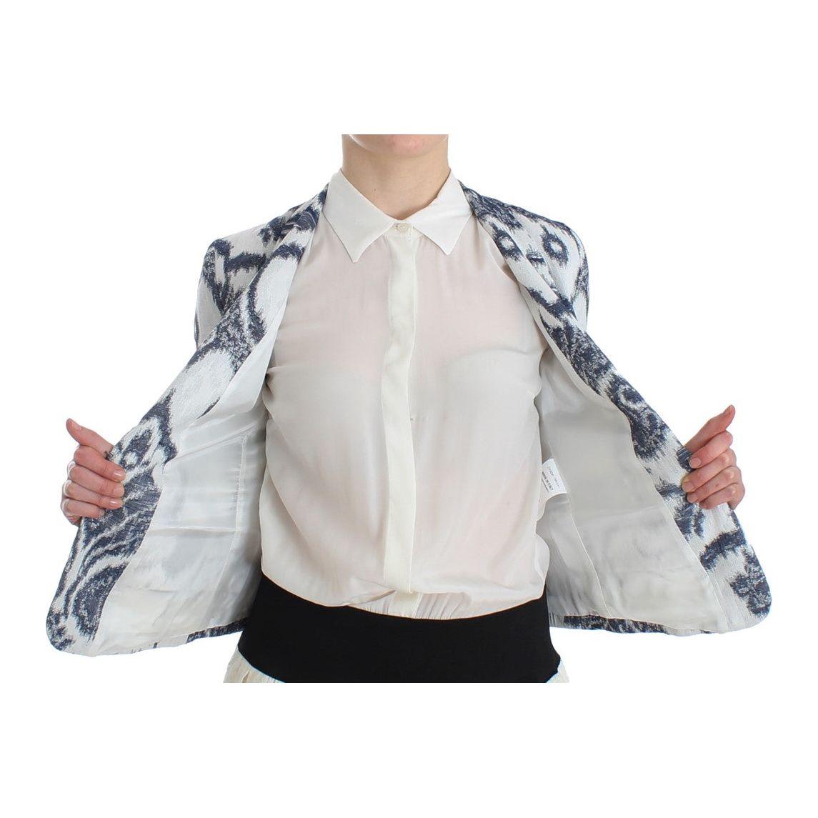 Christian Pellizzari Elegant Two-Tone Blue Short Blazer Blazer Jacket Christian Pellizzari Gray