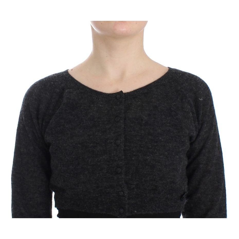 Ermanno Scervino Chic Cropped Alpaca Wool Sweater Ermanno Scervino Black