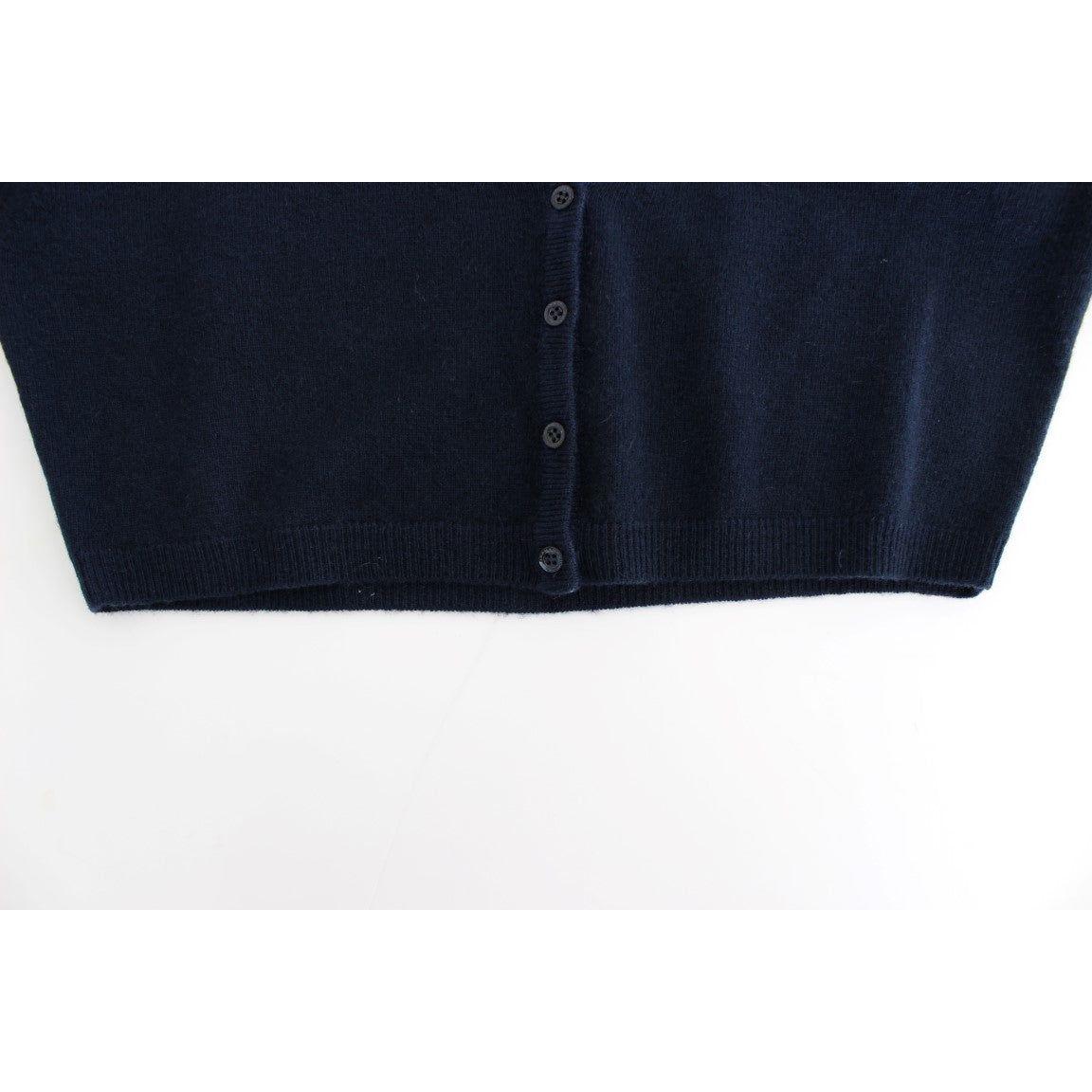 Ermanno Scervino Chic Cashmere-Blend Cropped Sweater in Blue Ermanno Scervino Black