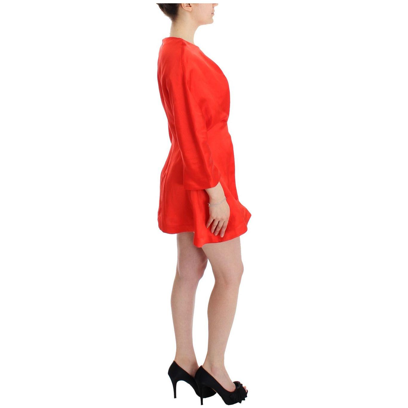 Fyodor Golan Radiant Red Linen Blend Artisan Dress Fyodor Golan Firebrick