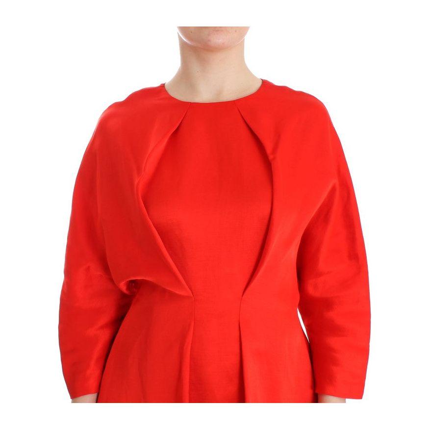 Fyodor Golan Radiant Red Linen Blend Artisan Dress Fyodor Golan Orange Red