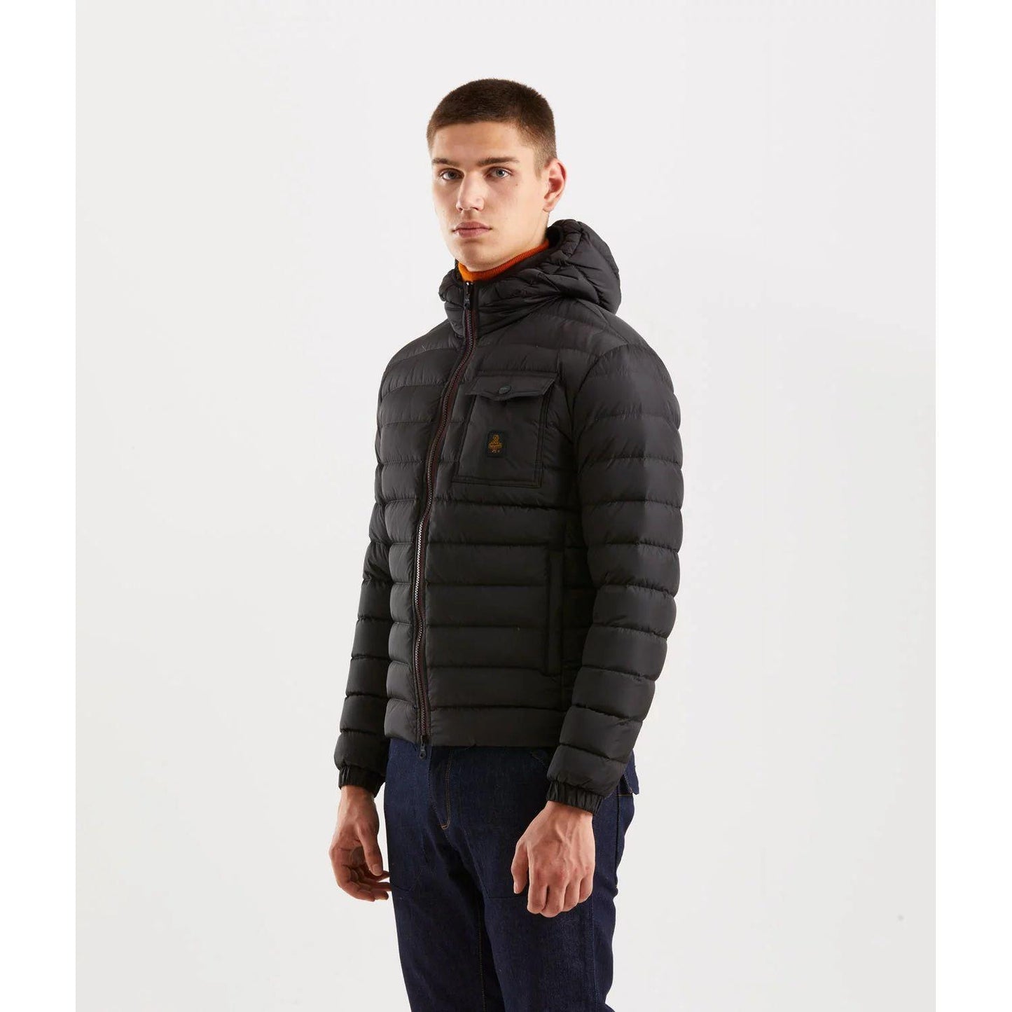 Refrigiwear Sleek Hooded Down Jacket with Pockets