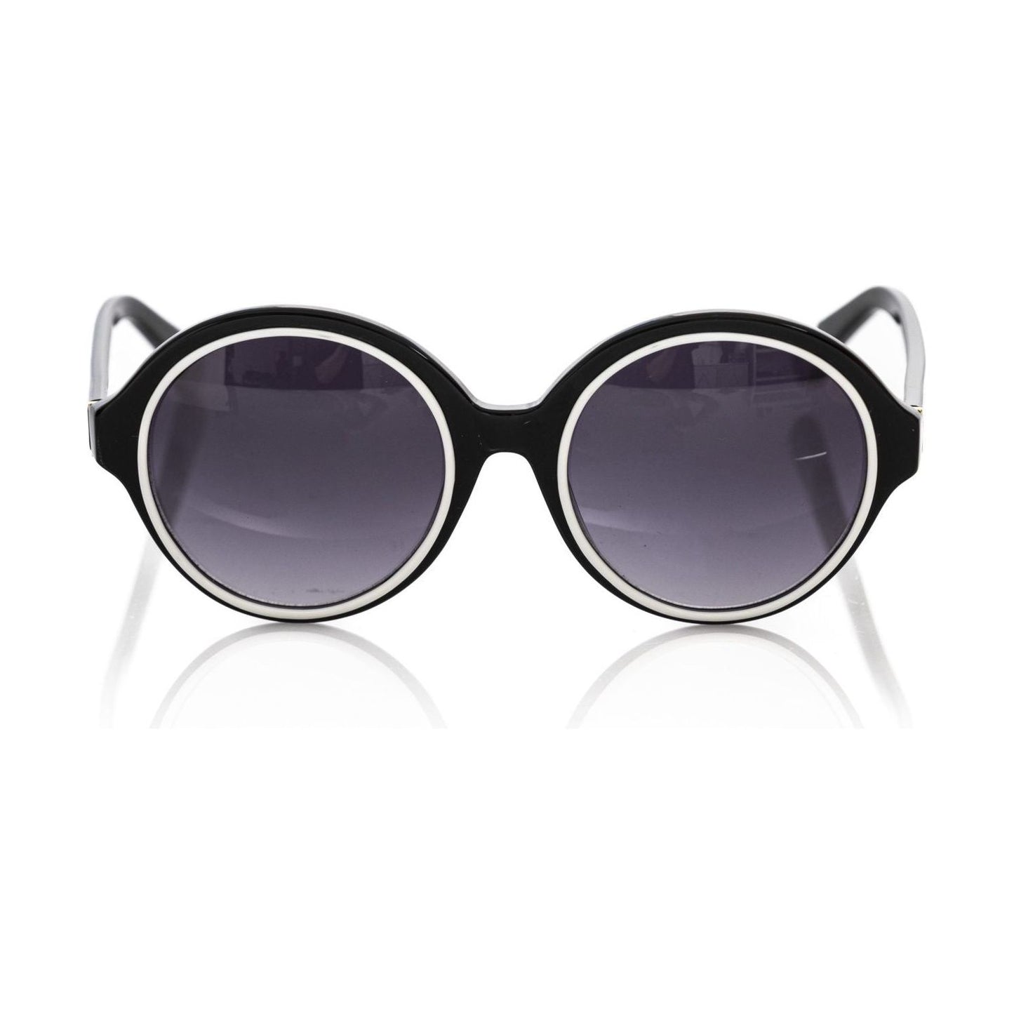 Frankie Morello Black Acetate Women Sunglass Frankie Morello Dark Slate Gray