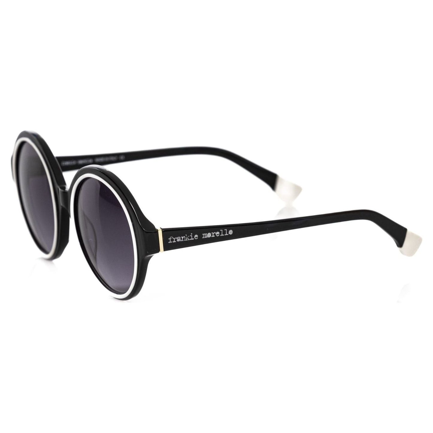 Frankie Morello Black Acetate Women Sunglass Frankie Morello Dark Slate Gray