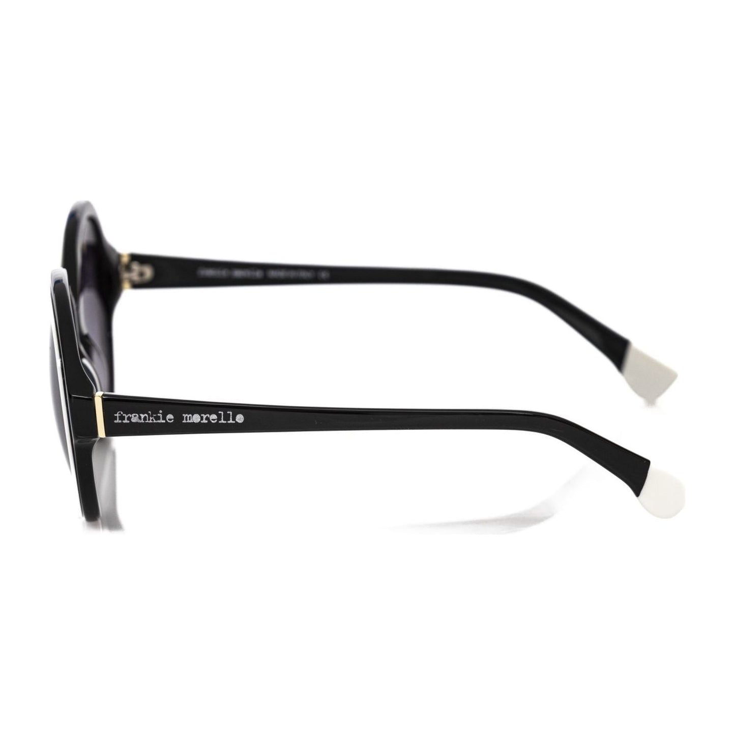 Frankie Morello Black Acetate Women Sunglass Frankie Morello Light Gray