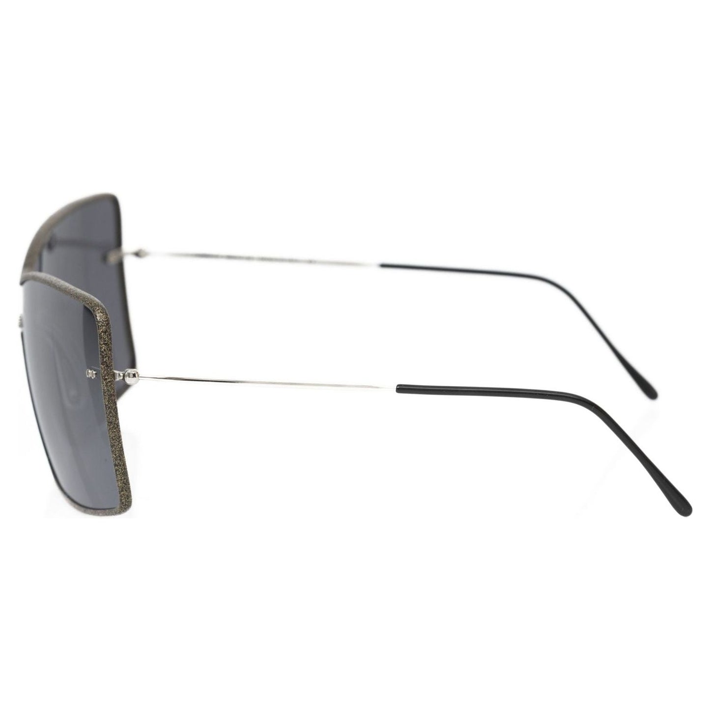 Frankie Morello Black Metallic Women Sunglass Frankie Morello Dim Gray