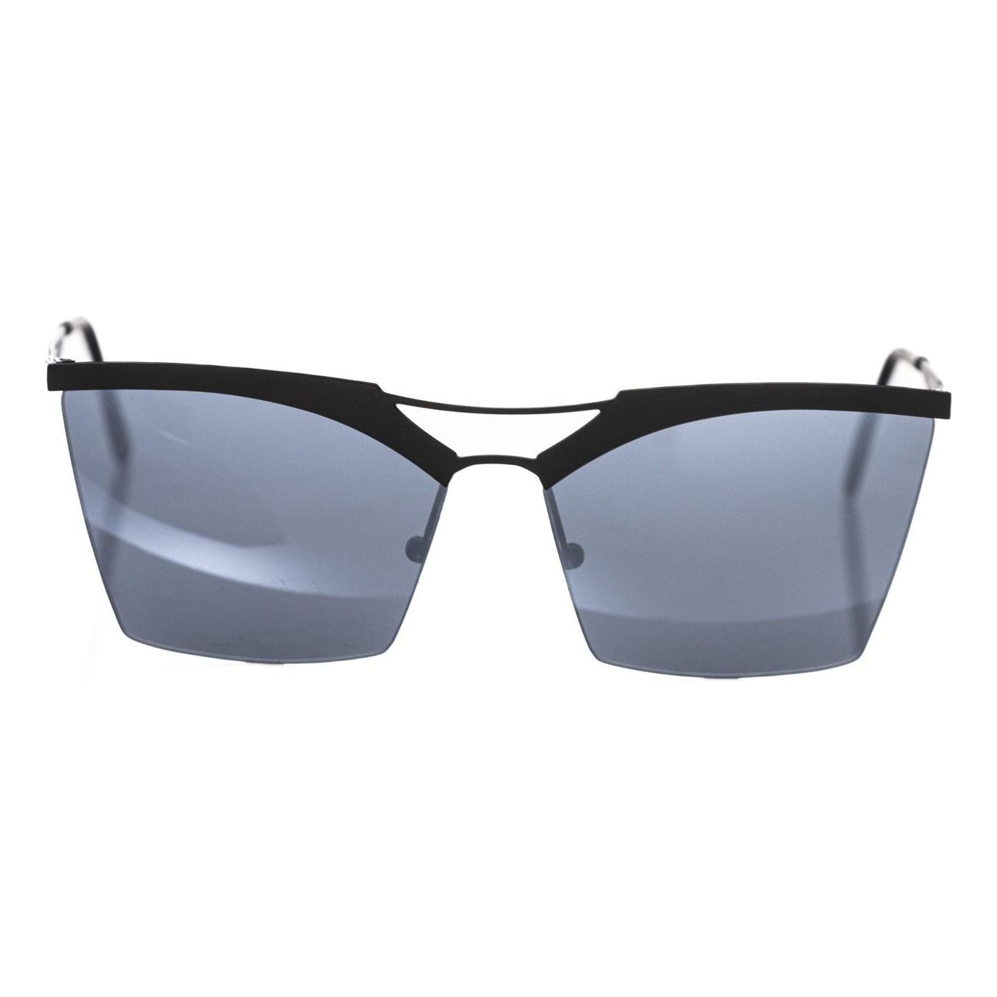 Frankie Morello Black Metallic Women's Sunglass Frankie Morello Light Slate Gray