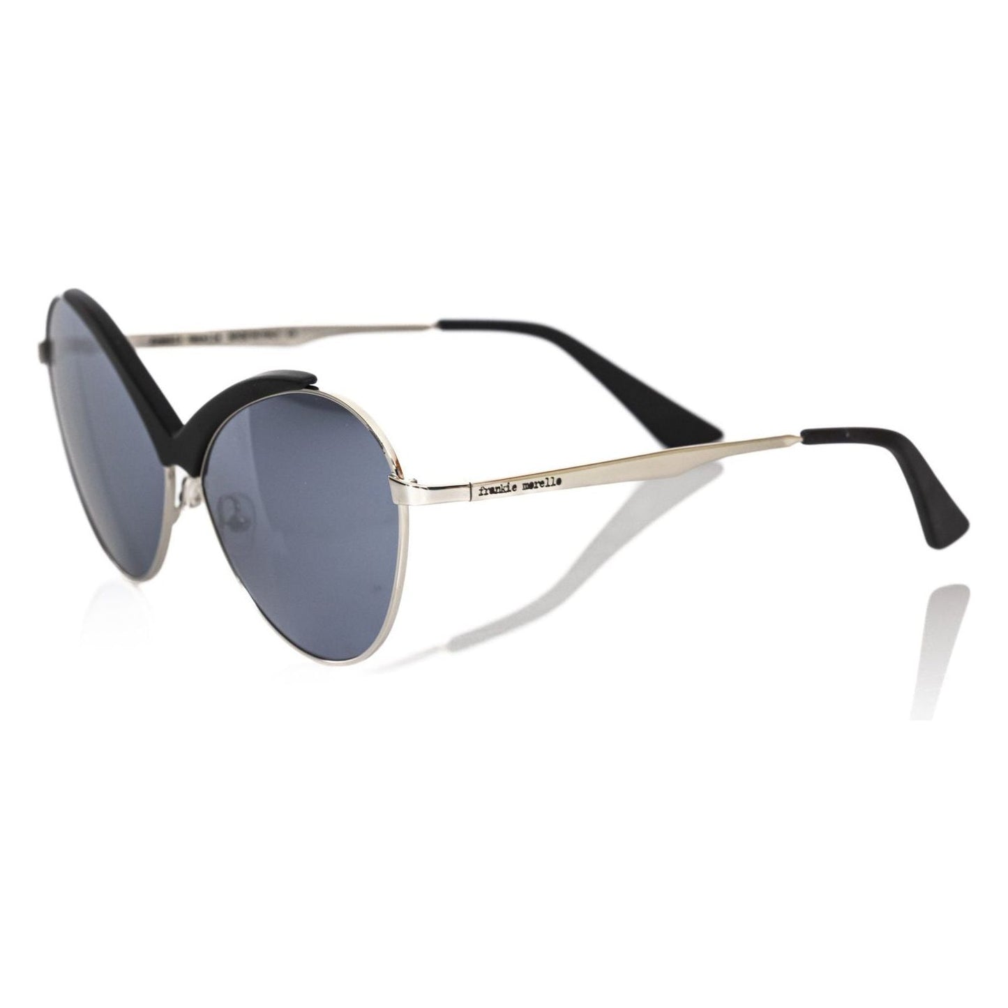 Frankie Morello Black Metallic Women Sunglass Frankie Morello Slate Gray