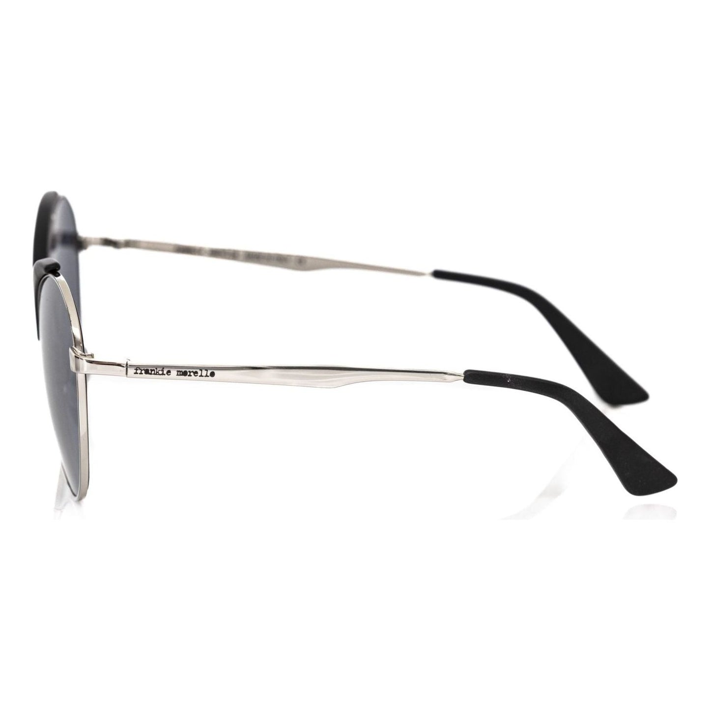 Frankie Morello Black Metallic Women Sunglass Frankie Morello Gray
