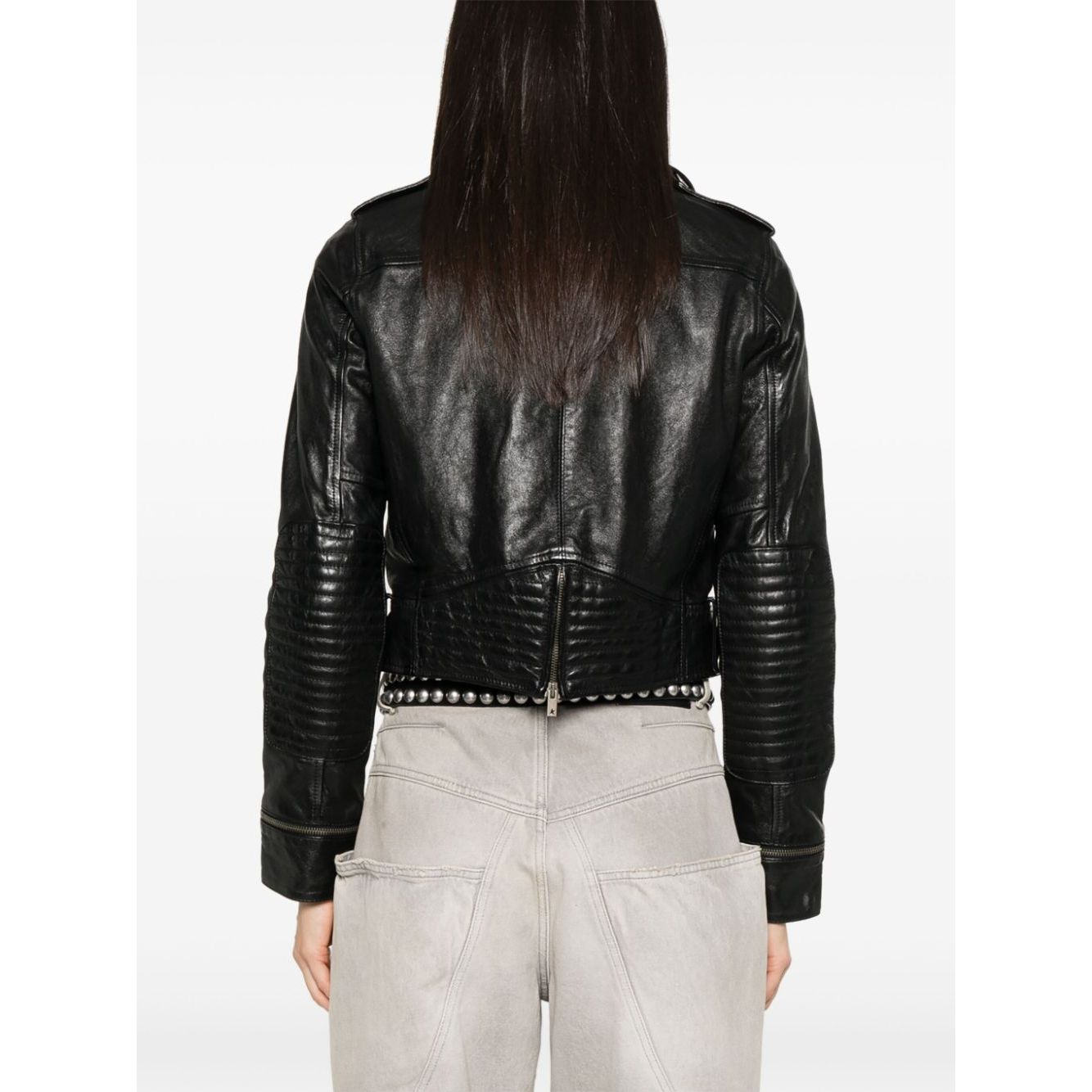 Golden Goose leather jacket with shiny effect Jackets