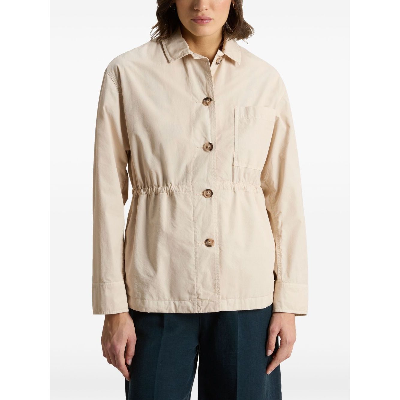 Woolrich Garment-Dyed Pure Cotton Overshirt beige Jackets