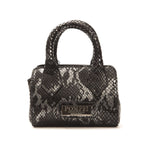 Pompei Donatella Chic Leather Mini Tote with Python Print Pompei Donatella Dark Slate Gray