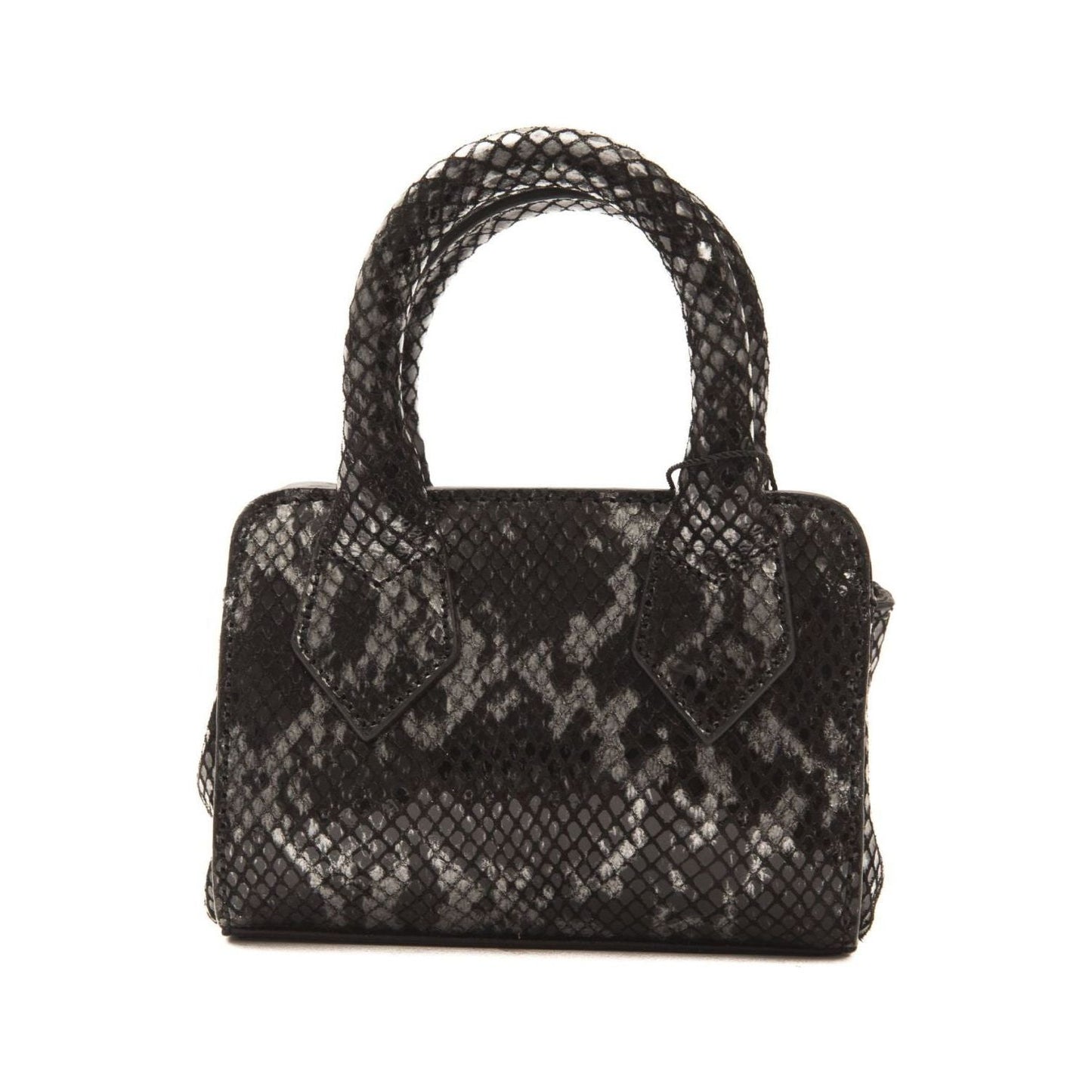 Pompei Donatella Chic Leather Mini Tote with Python Print Pompei Donatella Dark Slate Gray