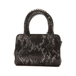 Pompei Donatella Chic Leather Mini Tote with Python Print Pompei Donatella Dark Slate Gray