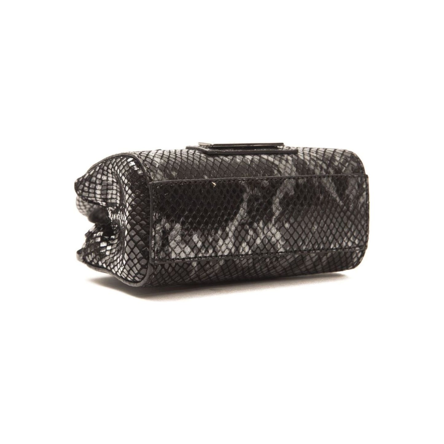 Pompei Donatella Chic Leather Mini Tote with Python Print Pompei Donatella Dark Slate Gray