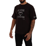 Dolce & Gabbana Elegant Burgundy L'Amore Crew Neck Tee Dolce & Gabbana Black