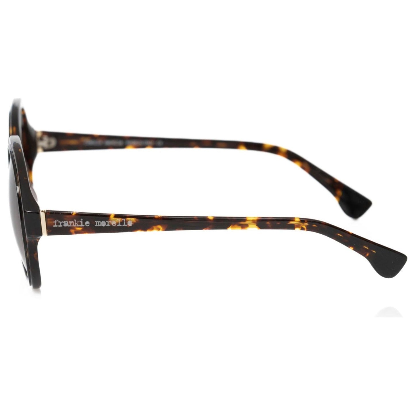 Frankie Morello Chic Black Turtle Pattern Round Sunglasses Frankie Morello Dark Slate Gray