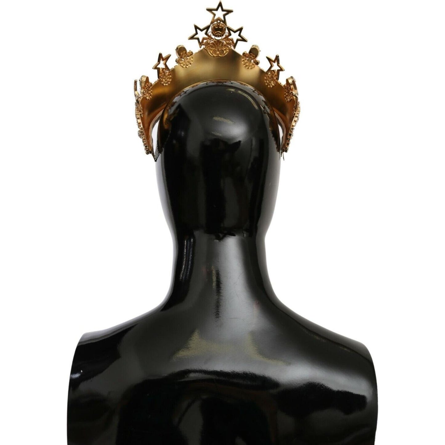 Dolce & Gabbana Regal Crystal Diadem Gold Tiara Dolce & Gabbana Black